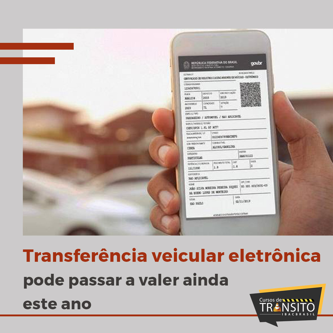 Transferência veicular eletrônica pode passar a valer ainda este ano